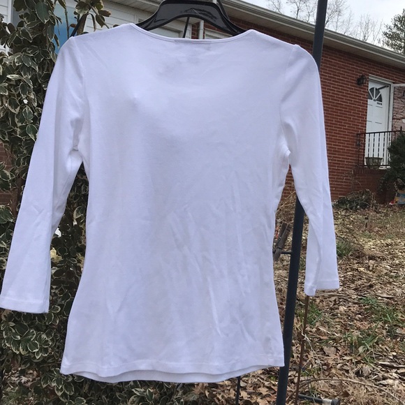 Designers Originals White Ruffle V-Neck Top PS - Picture 2 of 7